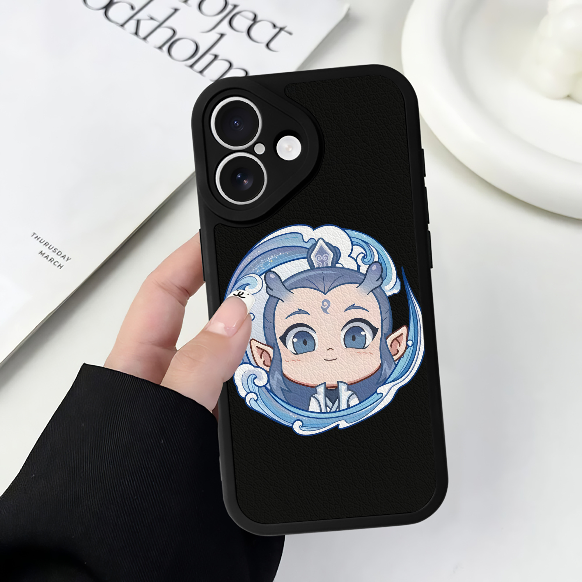 （画像用） Ne Zha 2 ナタ 魔童の大暴れ 【iPhone 16シリーズ対応】シリコンスマホケース（レザー調） 材質：シリコン
